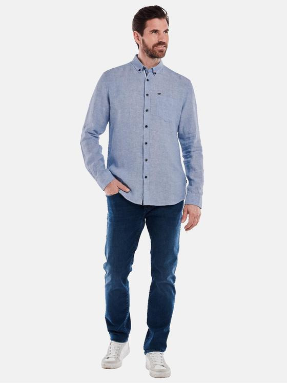 engbers Herren Langarm-Hemd regular Blau 35023