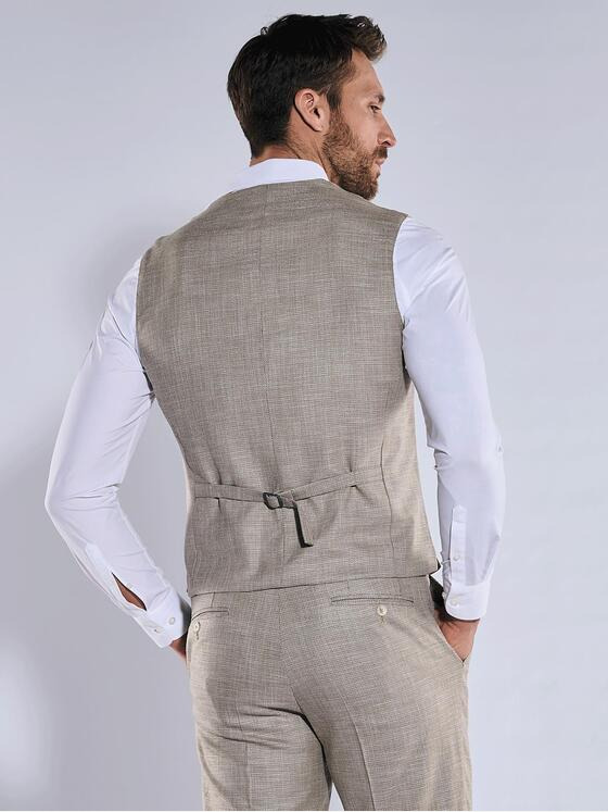 emilio adani Herren Sakko-Weste slim fit Beige 36452
