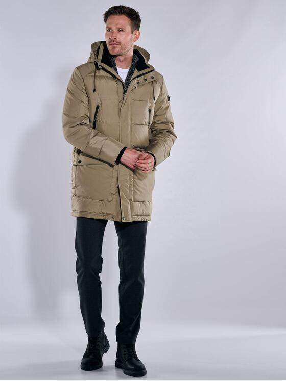 engbers Herren Steppjacke mit abnehmbarer Kapuze Beige 37458