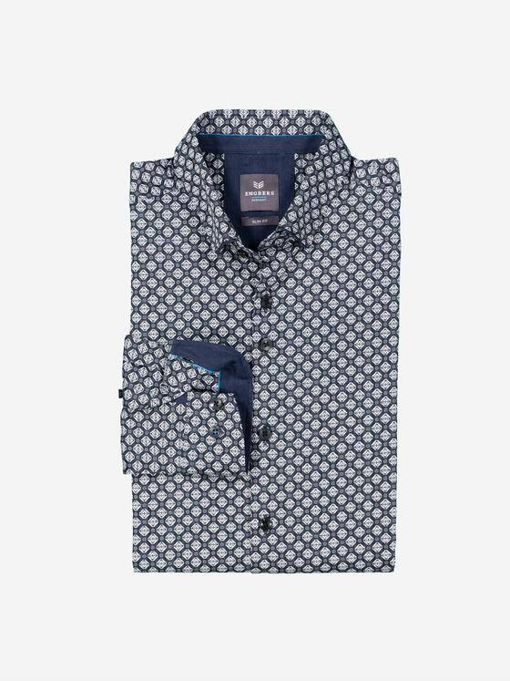ENGBERS GERMANY Herren Langarm-Hemd in Satin-Warenqualität Schwarz 37445