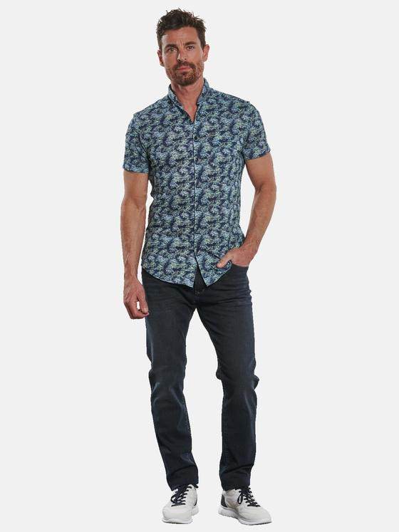 engbers Herren Halbarm-Hemd gemustert Gruen 32664