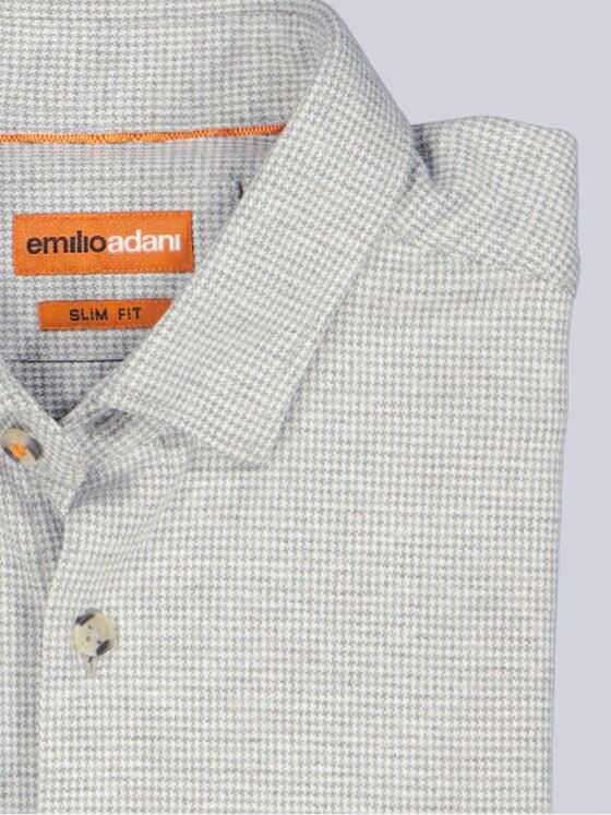 emilio adani Herren Langarm-Hemd in Jerseyqualität Silbergrau 39634
