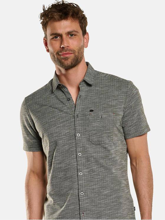 engbers Herren Kurzarm-Hemd gemustert Oliv 33053