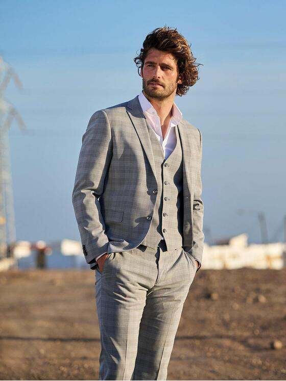 emilio adani Herren Anzug-Sakko slim fit Grau 38493