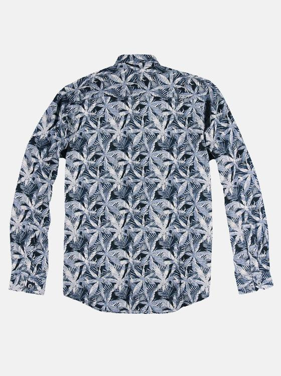engbers Herren Strukturiertes Palmenhemd Saphirblau 29470