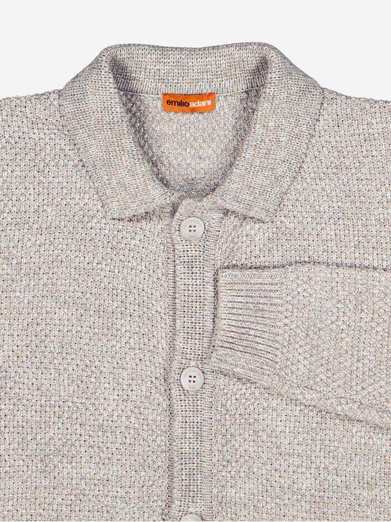 emilio adani Herren Strickjacke strukturiert Creme 38249