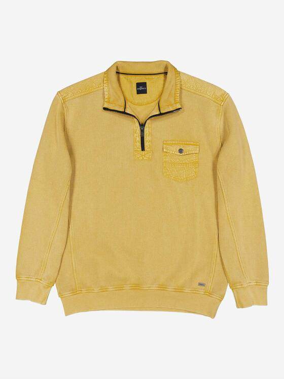 engbers Herren Sweatshirt mit Troyerkragen Safrangelb 37730