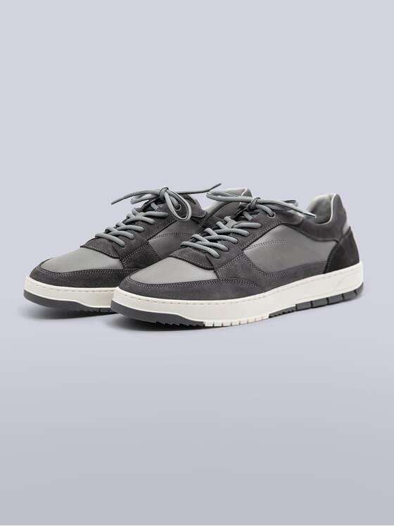 engbers Herren Ledersneaker sportiv Grau 39753