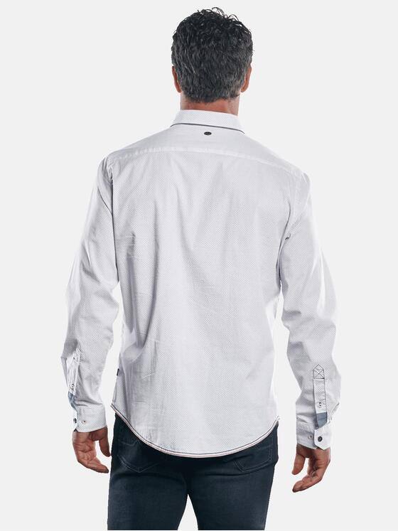 engbers Herren Dezent gemustertes Langarmhemd Saphirblau 30377