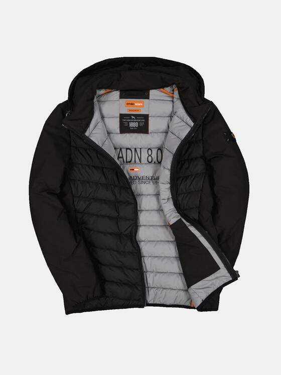 emilio adani Herren Steppjacke mit Kapuze Schwarz 34292
