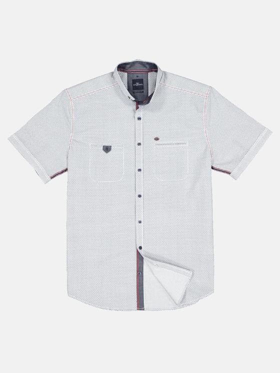 engbers Herren Kurzarm-Hemd mit Minimalprint Reinweiss 33094
