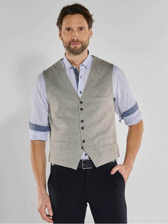 engbers Herren Sakko-Weste strukturiert Beige 36365