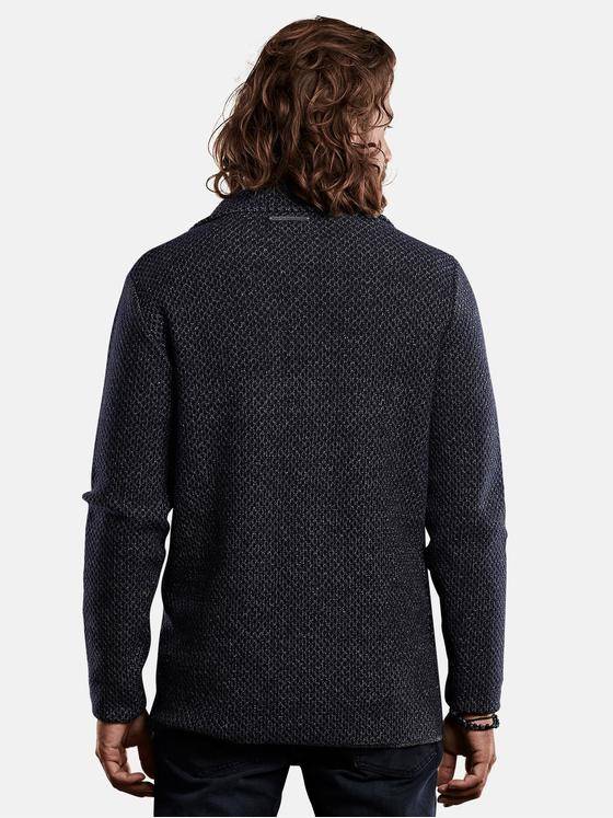 emilio adani Herren Softes struktur-Stricksakko Blau 28922