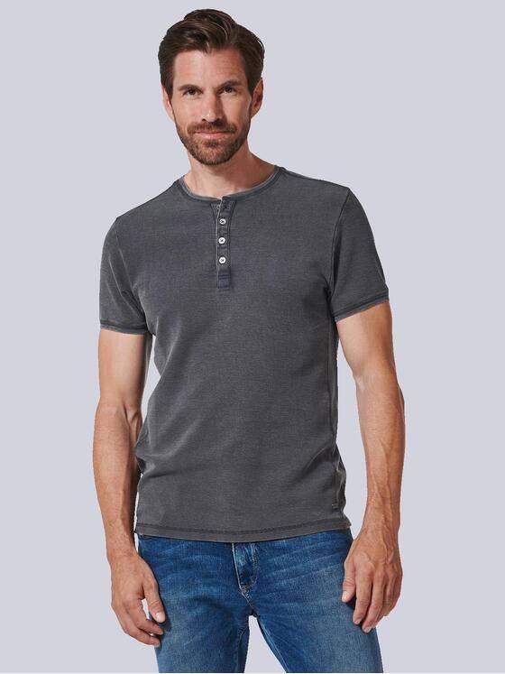 engbers Herren Henley-Shirt uni Blau 35355