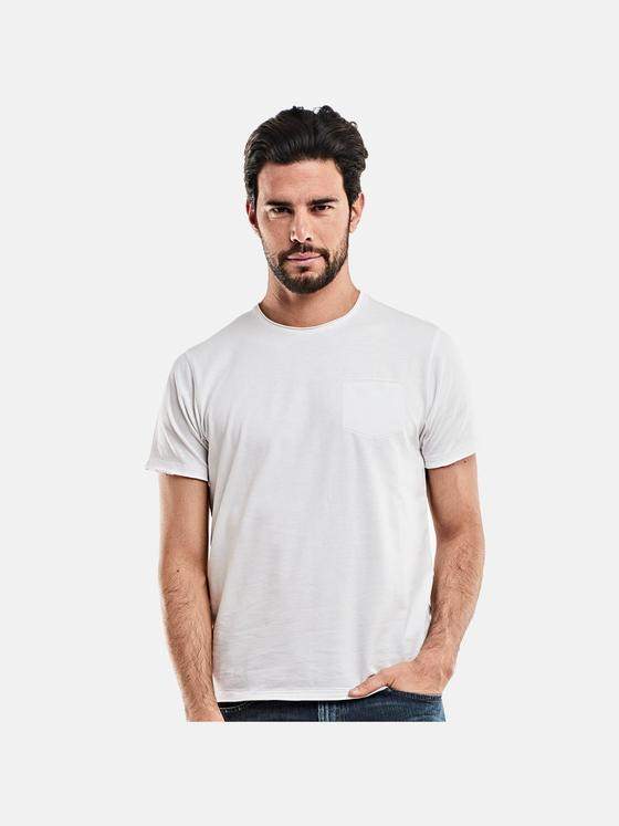 emilio adani Herren Rundhals T-Shirt Weiß 23662
