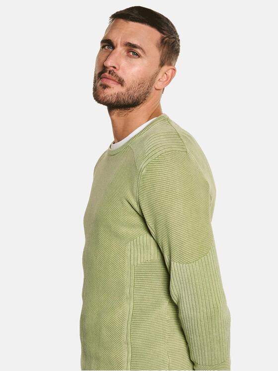 emilio adani Herren Pullover mit Struktur Grün 32741