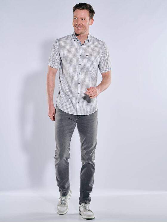 engbers Herren Kurzarm-Hemd mit Leinenanteil Anthrazit 39198