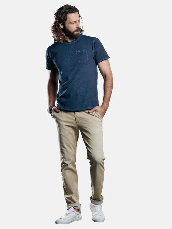emilio adani Herren T-Shirt mit authentischem Farbeffekt Blau 29188