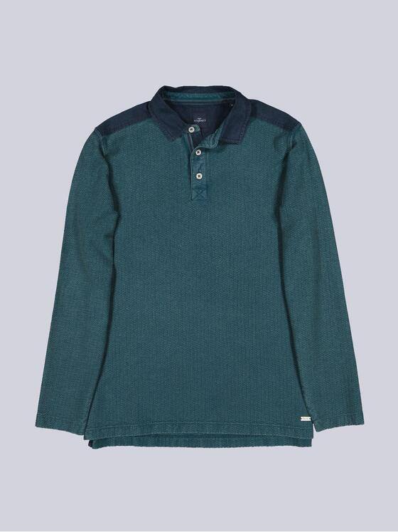 engbers Herren Langarm-Shirt mit Polokragen Petrolgruen 39224