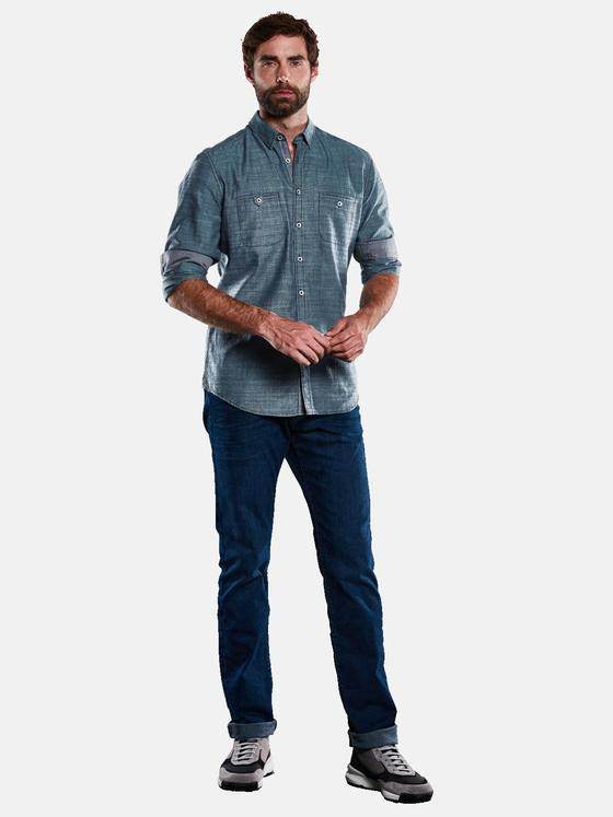 engbers Herren Langarm-Hemd strukturiert Hellblau 33380