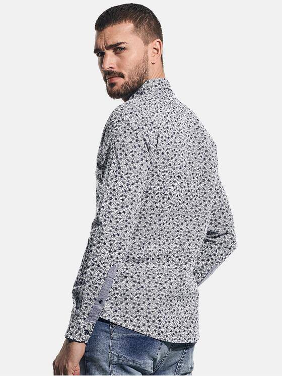 emilio adani Herren Hemd  mit floralem Print Blau 31236