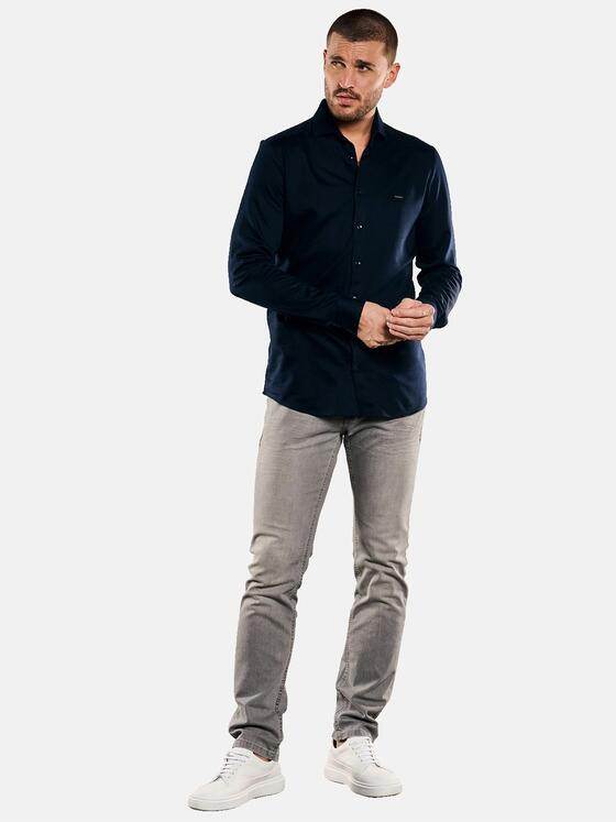 emilio adani Herren Hemd uni Blau 32938