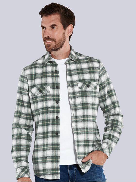 engbers Herren Langarm-Hemd kariert Grün 35534