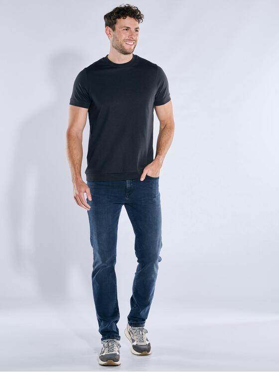 emilio adani Herren T-Shirt aus hochwertigem Garn Schwarz 39312