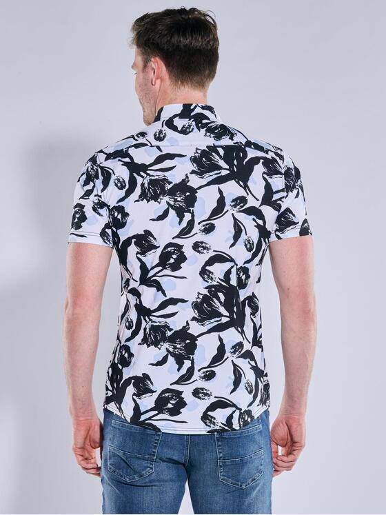 engbers Herren Kurzarm-Hemd gemustert Anthrazit 39034