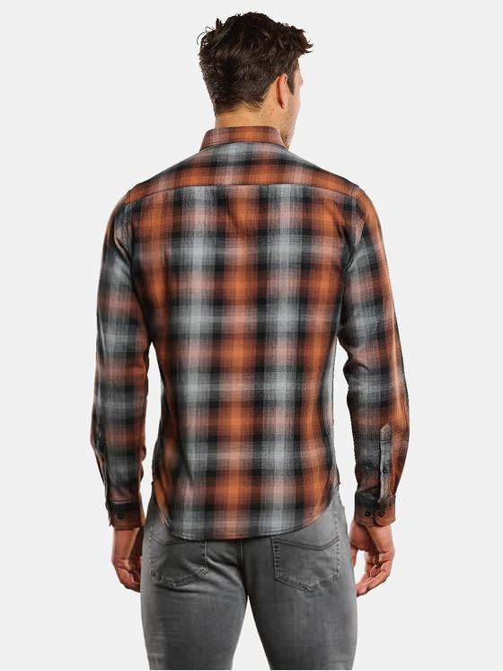 engbers Herren Langarm-Hemd kariert Orange 33652