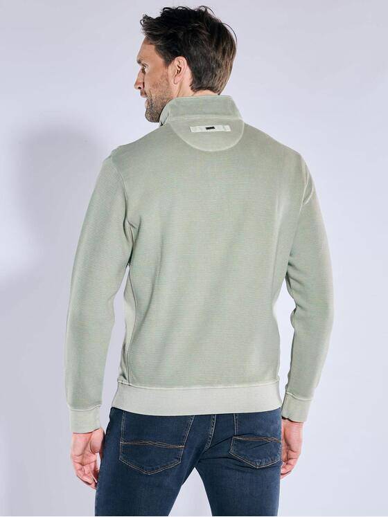 engbers Herren Sweatshirt mit Zipper Hellgruen 38335
