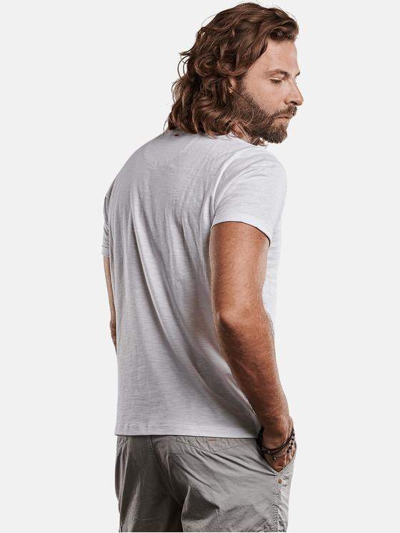 emilio adani Herren Shirt mit Kontrasttasche Weiß 28561