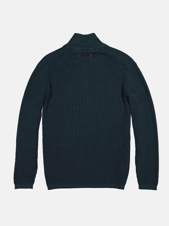 emilio adani Herren Pullover mit Troyerkragen Türkis 35617