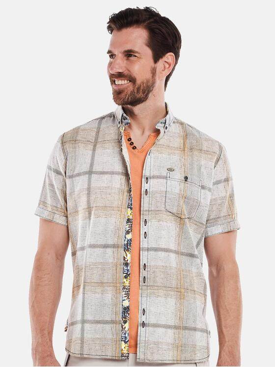 engbers Herren Kurzarm-Hemd kariert Reinorange 35136