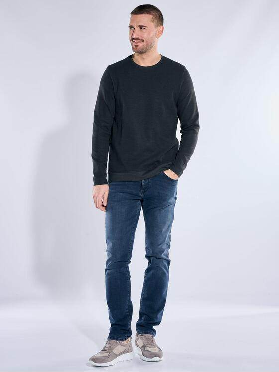 emilio adani Herren Modisches Langarm-Shirt Schwarz 40130