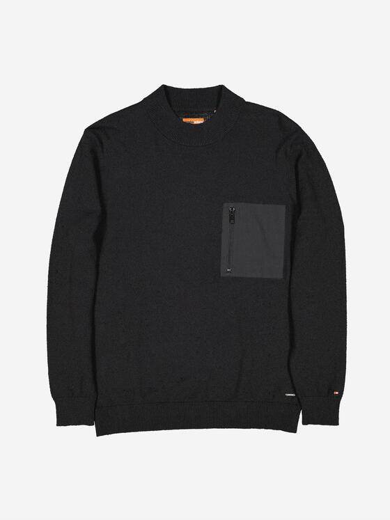 emilio adani Herren Pullover uni Schwarz 37958