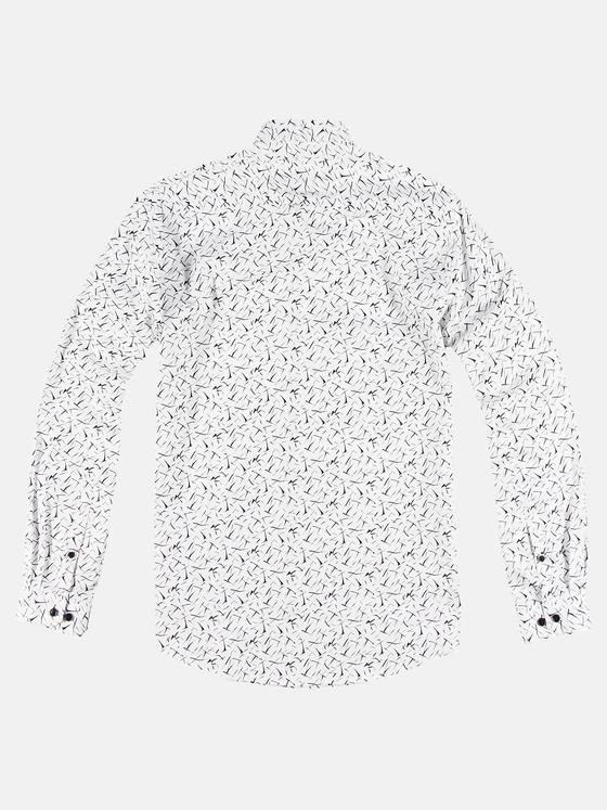 emilio adani Herren Modisches Langarmhemd mit Print Schwarz 30950