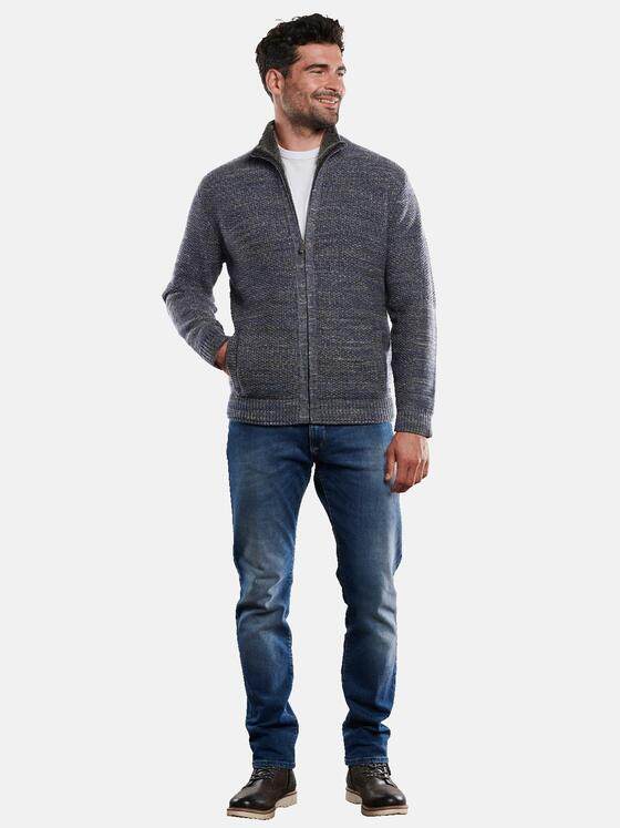 engbers Herren Strickjacke mit Fleece gefüttert Indigoblau 32034