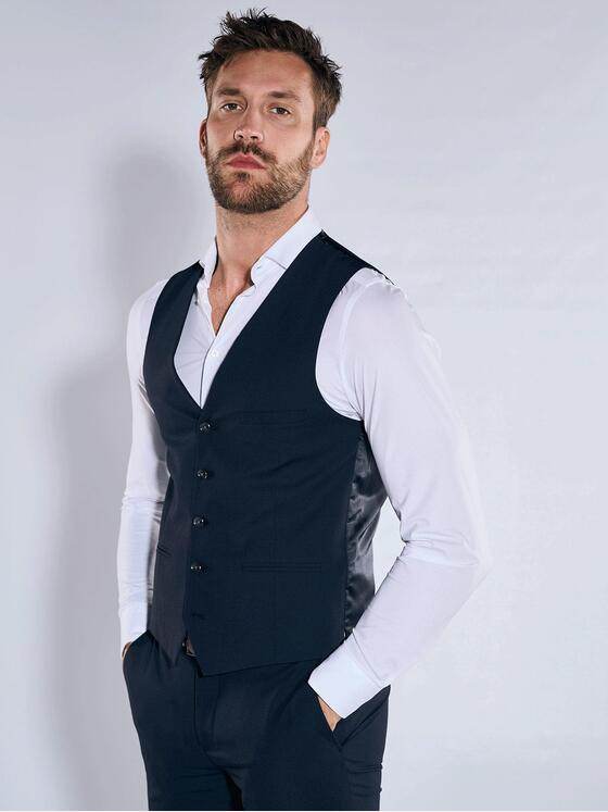 emilio adani Herren Anzug-Weste slim fit Indigoblau 36482