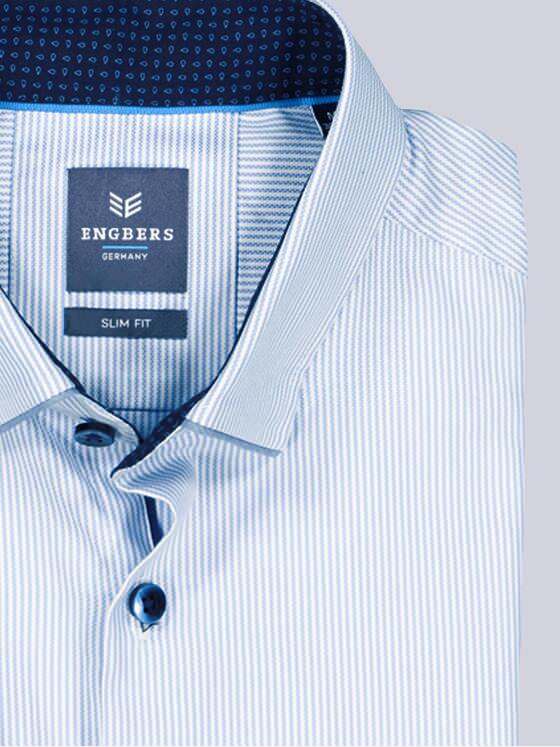 ENGBERS GERMANY Herren Langarm-Hemd slim fit Blau 36607