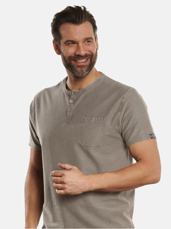 engbers Herren Henley-Shirt strukturiert Braun 33144