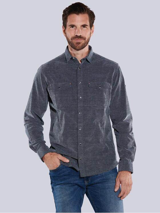 engbers Herren Langarm-Hemd uni Blau 35544