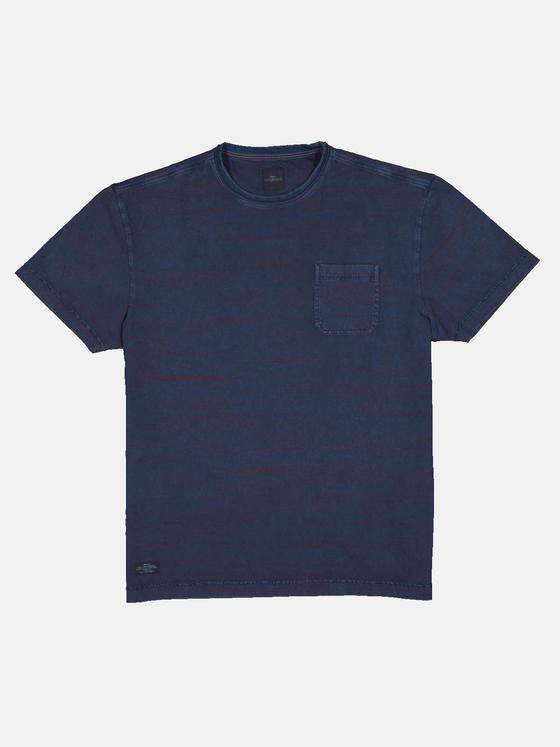 engbers Herren Rundhals T-Shirt gestreift Blau 33114