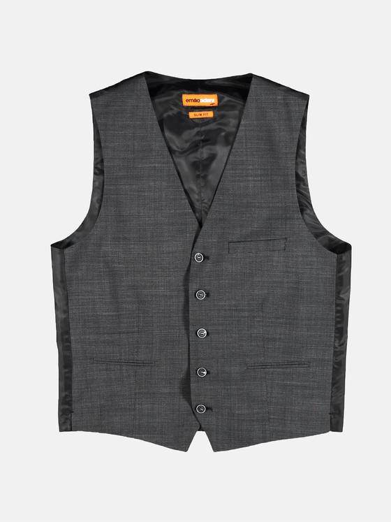 emilio adani Herren Anzugweste mit minimal Muster Grau 29019