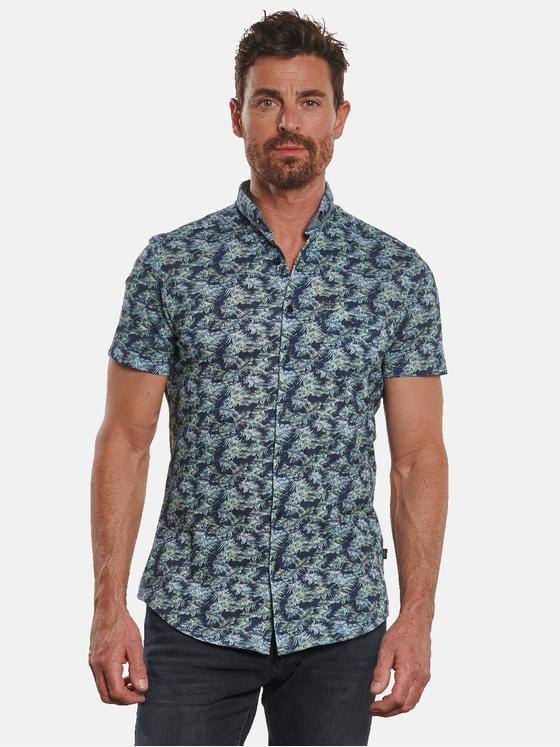 engbers Herren Halbarm-Hemd gemustert Gruen 32664