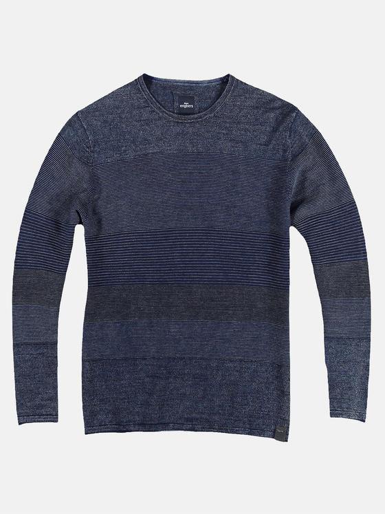 engbers Herren Pullover mit Ringelmusterung Marineblau 28920