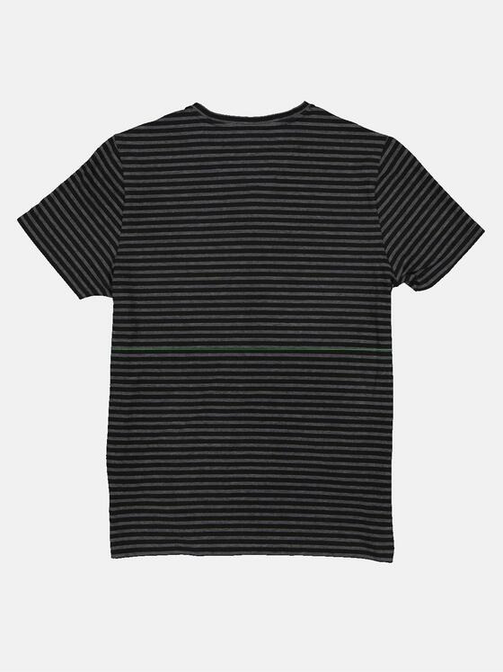 emilio adani Herren T-Shirt gestreift Schwarz 32454