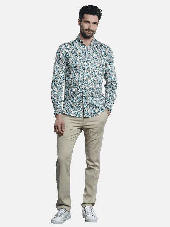 ENGBERS GERMANY Herren Langarm-Hemd in Satin-Warenqualität Petrol 31644