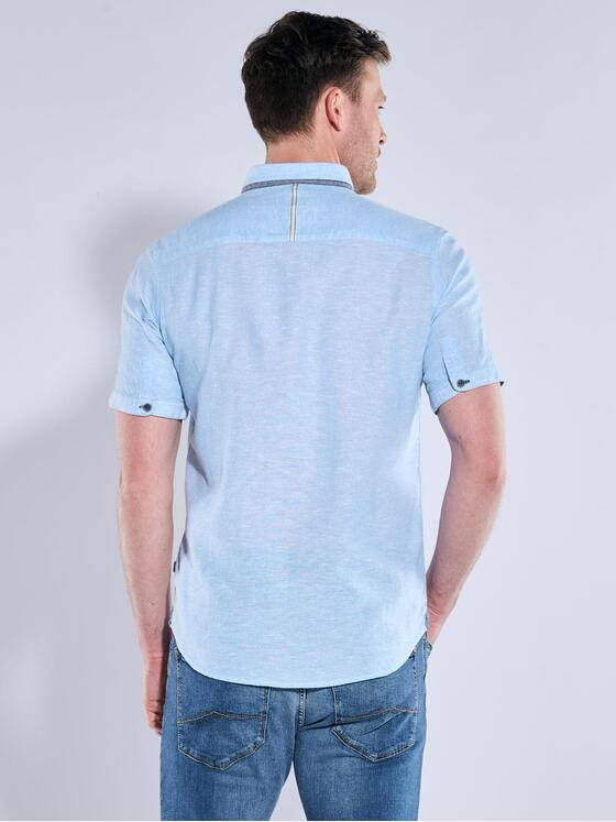 engbers Herren Kurzarm-Hemd mit Leinenanteil Brilliantblau 38379