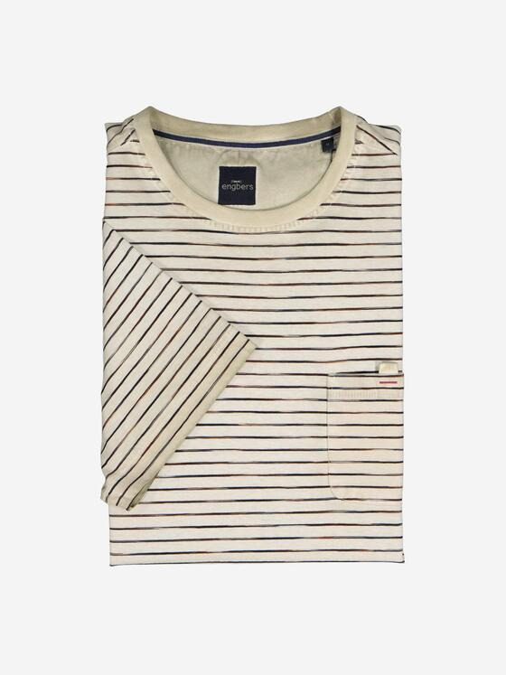 engbers Herren T-Shirt gestreift Beige 36987